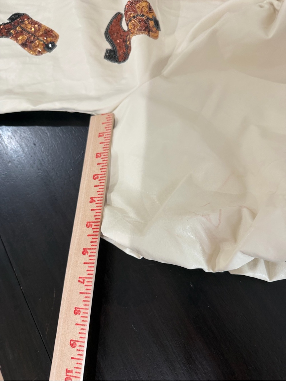Peach Love California Brown and Cream Two-Tone Boot Appliqué Mini Dress - Picture 8 of 9